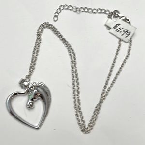Heart Shaped Horse Pendant Necklace